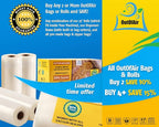 Vacuum Sealer Roll & Bag Cutter (8" x 100') 4 mil 100 Foot Embossed Bags by OutOfAir 33% Thicker, BPA Free, Sous Vide, Commercial Grade, Works with All Machines