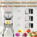 Replacement Chopper 3/8‘’ Blade,Commercial Vegetable Chopper Dicer Stainless Steel Blade and Pusher Block for Fruit Cutting Machine Tomato onion French Fries Cutter