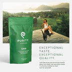 Purity Coffee EASE Dark Roast Low Acid Organic Coffee - USDA Certified Organic Specialty Grade Arabica Whole Bean Coffee - Third Party Tested for Mold, Mycotoxins and Pesticides - 12 oz Bag