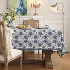 patdrea Designer Small Blue Tablecloth for Rectangle Table,Vintage Paisley Pattern Table Cloth,Decor Floral Cover Cloth for Kitchen Dining Christmas,Thanksgiving,Party,55"x71"-Lantang a
