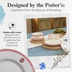 Portmeirion Potter's Brushstroke Dinner Plate (Set of 4) - 10.5" Earthenware Plate with Classic Brushstrokes - Microwave, Dishwasher, Freezer, Oven Safe - Ideal Modern Dinnerware Set (Red)
