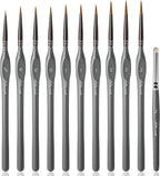 Golden Maple Miniature Paint Brushes Drybrush-10pcs Model Detail Paint Brush Set, Small Fine tip Brushes for Acrylic, Watercolor & Paint by Number, Figurine
