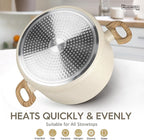 MICHELANGELO Stock Pot - 6 Qt Soup Pot with Lid, Non Stick Pots with Granite Coating, Non Toxic Cooking Pots for All Stovetops, with Stay Cool Handles