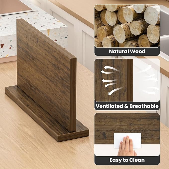 Extra Large Magnetic Knife Holder, Double-Sided Magnetic Knife Block Universal Multi-function Display Rack for Kitchen Counter (Rub Color)