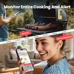 Sub-1g WiFi Wireless Meat Thermometer Unlimited Range with Digital Smart Base 7 NIST Certified Sensors with Ambient Temp Monitor for BBQ, Grill,Oven, Smoker (1, Purple, Small)