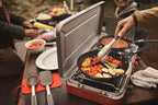 OXO Outdoor Pre-Seasoned Carbon Steel 10" Frying Pan Skillet, Detachable Handle for Easy Storage, Indoor Use, Nonstick with Use, Induction Suitable,Oven & Broiler Safe,Browning, Grill,Sear,Saute,Black