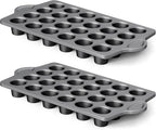HONGBAKE mini muffin pan nonstick 24, Cupcake Tin for Baking, Commercial Small Cup Cake Tray for Cheesecake, 1.8dia, Heavy-duty, Gray