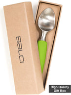 BALCI Ice Cream Scoop - Heavy Duty Stainless Steel Icecream Scooper With Non-Slip Rubber Grip - Professional Metal Ice-Cream Spade - Dishwasher Safe – Green