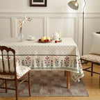 ISAENNE Designer Vintage Linen Floral Long Rectangle Tablecloth,Fall Colorful Modern Table Cloth,Anti-Wrinkle Decor Tablecloths for Dining Thanksgiving Kitchen Christmas,63"*94"-Bertina E