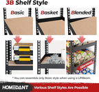 HOMEDANT 5 Tier Laminated Boltless Heavy Duty Garage Storage Adjustable Wide Size Metal Shelving Unit Utility Rack Shelves Organization Multipurpose Shelf Shed Warehouse 47.7"W x 24.1"D x 71.3"H 1Pack