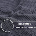 Homaxy 100% Cotton Waffle Weave Kitchen Dish Towels, Ultra Soft Absorbent Quick Drying Cleaning Towel, 13 x 28 Inches, 12-Pack, Mixed Color