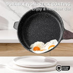 Kordisen Nonstick Deep Frying Pan with Lid, 10 Inch Non Stick Skillet, Saute Pan for Cooking, Healthy Induction Cookware, PFOA Free