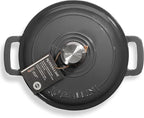 Signature Enameled Cast Iron Dutch Oven, Non-Stick Serving Pot with Tight Fitting Lid for Perfect Roasting, Baking, Sauteing, and Bread Making | 2Q (1.9L) - Oyster Grey