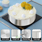 8 Inch Round Cake Pans Set of 3, Nonstick Stainless Steel Baking Pans Set with 100PCS Parchment Papers, Durable Birthday Christmas Circle Layer Cake Pans, Cake Pans Sets for Baking, Dishwasher Safe
