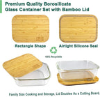 Urban Green Glass Containers with Bamboo Lids, Aitight Storage Container Set of 4, Meal Prep Food Container Set, Oven, Freezer, Microwave Safe, 35oz