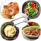 SOLEADER Extra Large Serving Spoons Set,12 Inch Stainless Steel Serving Spoon,Cooking Spoon,Pasta Spoon,Buffet Serving Utensils,Spoons Silverware,Foodgrade 18/8 Stainless Steel,Pack of 6
