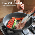 SENSARTE Nonstick Frying Pan Skillet with Lid, Omelet Pan with Cover, Healthy Cooking Chef's Pan, Kitchen Non Stick Pan, Free of Intentionally Added PFOA (11inch + Glass Lid)