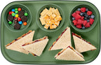 madesmart dipware 3 Bowl Serving Tray, Collapsible & Removable Dip Bowls for Charcuterie, Guacomole, Snacks, Veggies, Premium Dishwasher & Microwave Safe, Multipurpose Plate & Bowl, Olive