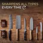 High Carbon Stainless Steel Rolling Knife Sharpener with 400, 1000 & 3000 Replacement Discs - Blunt Knife Sharpening Kit with 15 and 20 Degree Sharpening for Kitchen & Chef's Knives