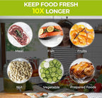 Reusable Vacuum Sealer Bags for Food with Air Valve, 30 Pack BPA‑Free Food Saver Bags Dishwasher‑Safe, Freezer,Microwave, Odor-Resistant, Leak‑proof for Leftovers, Meal Prep, Sous Vide, BBQ