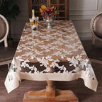 Waterproof Clear Table Cover Protector Vinyl Rectangle Table Cloth Oil Spill Proof Wipe Clean Plastic Tablecloths for Dining Tables (Scroll Grass, 60 x 84 Inches)
