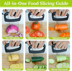 Suuker Extra-Large Onion Holder for Slicing, Onion Chopper Vegetable Cutter, Large Tomato Slicer with 16 Long Needles, Stainless Steel Meat Tenderizer Tool, Food Slicer Guide Kitchen Gadgets