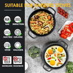 2-in-1 Pre-Seasoned Cast Iron Dutch Oven Pot with Skillet Lid Cooking Pan, Cast Iron Skillet Cookware Pan Set with Dual Handles, Indoor Outdoor for Bread/Frying/Baking/Camping/BBQ, 5 Qt