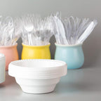 Plasticpro Round Plastic Bowls Microwaveable, Disposable, White, Dinnerware (200, 16 ounce)
