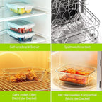 3-Pack 35 oz Borosilicate Glass Food Storage Containers with Lids, Stackable Airtight Glass Meal Prep Containers for Lunch & Leftover, BPA-Free & Leak Proof, for Microwave, Oven, Dishwasher