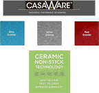 casaWare Toaster Oven 12 x 11-Inch Baking Sheet with a 1.5-Inch Handle (Blue Granite)