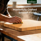 Atelier Collection Bamboo Cutting Board, Reversible Boards for Kitchen with Deep Juice Grooves and Handles, Large Wood Chopping Board for Cooking and Serving, Handcrafted Luxury Cutting Board