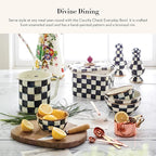 MACKENZIE-CHILDS Enamel Everyday Bowl, Serving Bowl for Entertaining, Extra-Small, Black-and-White Courtly Check, Set of 1