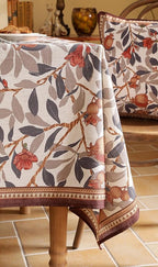patdrea Designer Linen Small Square Tablecloth,Fall Framhouse French Pomegranates Leaves Pattern Tablecloths,Table Cover Cloth Decor for Kitchen Dining Christmas,Thanksgiving,55"x55"-Tehran a