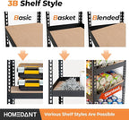 HOMEDANT 5 Tier Storage Shelves Adjustable Laminated Boltless Garage Metal Shelving Unit Heavy Duty Utility Rack Shelf Warehouse Pantry Closet Kitchen 35.9" W x 16.2" D x 71.3" H 1Pack
