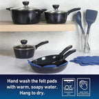 Oster Hawke 14 Piece Aluminum Premium PFA Free Ceramic Nonstick Blue Saphirre Pots and Pans Cookware Set W/Induction Base