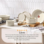 T-fal Ingenio Essentials Cookware Set with Detachable/Removable Handle 11 Piece, Granite Titanium Non Stick, Induction, Oven Broiler Safe 500F, Stackable, Pots and Pans Set, RV Camping, Fry Pans Beige