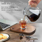 Mongdio Pour Over Coffee Maker, 20 oz High-Heat Borosilicate Glass Coffee Maker with 100pcs V60 Paper Filters, Walnut Handle & Glass Lid, Drip Coffee Maker Set for Home Café Restaurant - 600ml, Gray