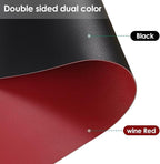 Leather Table Cover,1.8mm Thick,30x48 Inch Table Protector,Table Pads for Dining Room Table Rectangular,Table Cover Protector.(Black+Wine Red,30x48)