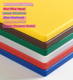 CURTA 4-Piece NSF 24" x 18" x 1/2" Multi-Colored Flexible Cutting Board Kit with Stainless steel Storage Rack, Color Coded Plastic Chopping Board with Anti Slip Surface Dishwasher Safe