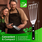 MIU Fish Spatula Stainless Steel, Flexible, Polished Metal, Corrosion Resistant, Kitchen Slotted Turner [Upgraded Version]