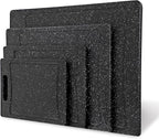COOK WITH COLOR Non-Slip Cutting Board Set – Kitchen Essentials with Easy Grip Handle for Meat, Veggies, and Fruits, 4 Cutting Boards, Black