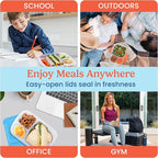 Bentgo Easyboxes - Original Stackable Lunch Boxes - Reusable 3-Compartment Food Containers for Kids and Adults - Bento Lunch Box for Meal Prep, School, & Work - BPA Free, Set of 4 (Classic)