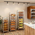 Bun Pan Rack, Commercial Bakery Sheet Rack with Brake Wheels, 30-Tier Stainless Steel Baking Tray Food cart ，for Bakeries Restaurant & Catering（Trays Not Included） ﻿ (30 Tier)