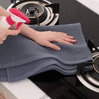 Homaxy 100% Cotton Oversized Waffle Weave Kitchen Dish Towels, Ultra Soft Absorbent Quick Drying Cleaning Towel, 20 x 28 Inches, 4-Pack, Dark Grey