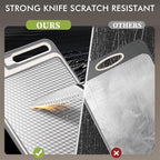 XIAPIA 2-in-1 Cutting Board Set (2 Pack), Stainless Steel & Plastic Cutting Boards for Kitchen, Metal Chopping Board Non Toxic & BPA Free, Built-in Knife Sharpener|Ginger Grater|Measurement Marks