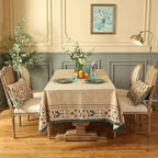 patdrea Designer Linen Extra Long Tablecloth for Rectangle Table,Beige Anti-Wrinkle Durable Floral Farmhouse Table Cloth,Decor Covers for Kitchen Dining,Christmas,Thanksgiving,63"x110"-Fram