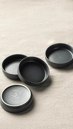 famiware Star Soy Sauce Dish Ceramic Dipping Bowls Set of 6, 4 oz Individual Dip Sauce Cups/Bowls/Dishes/Plates, Small Serving Bowl for Side Dishes, Dessert, Ice Cream, Sushi - Matte Dark Charcoal