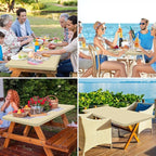 homing Rectangle Table Cloth Cover, Waterproof Polyester Elastic Fitted Tablecloth, Fits for 4 Foot Folding Tables, Washable Table Protector for Picnic, Camping, Outdoor (Champagne, 24" x 48")