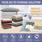 25 Pack Vacuum Storage Bags, Space Saver Vacuum Storage Bags, Vacuum Seal Bags for Clothing, Clothes, Comforters and Blankets, Hand Pump Included