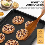 2 Pack Half Sheet Pan 17.5” x 13”, Cookie Sheets for Baking 0.8mm Thick Non Stick Baking Sheets for Oven Heavy Duty Baking Trays